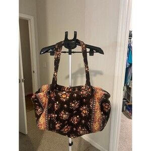 Vera Bradley Travel Duffle Bag - Brown & Yellow Floral Design